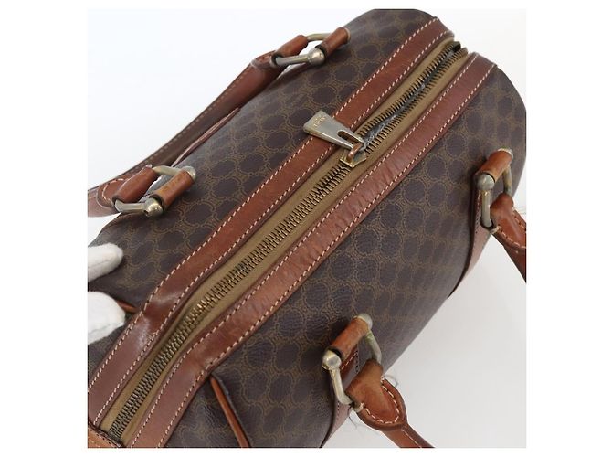 Céline Borsa a mano in tela Macadam CELINE in pelle PVC marrone oro Auth 170257 D'oro - vista 6