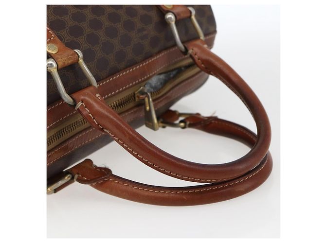 Céline Borsa a mano in tela Macadam CELINE in pelle PVC marrone oro Auth 170257 D'oro - vista 8