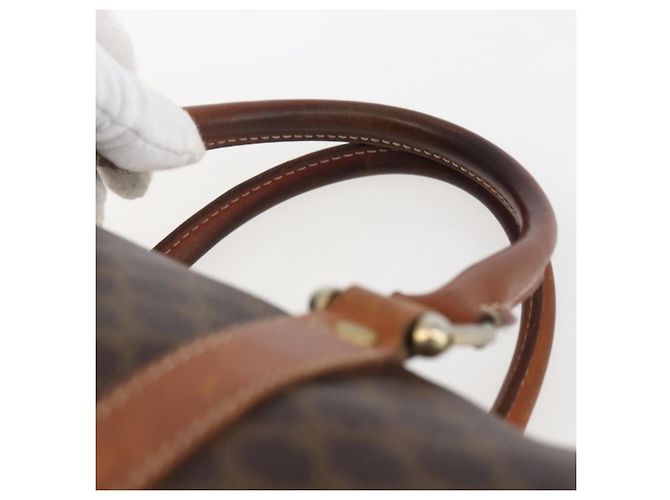 Céline Borsa a mano in tela Macadam CELINE in pelle PVC marrone oro Auth 170257 D'oro - vista 9