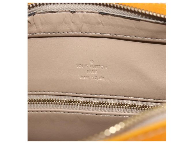 LOUIS VUITTON Borsa a Mano Houston Monogram Vernis Gialla M91121 LV Auth ka2056 Giallo - vista 10