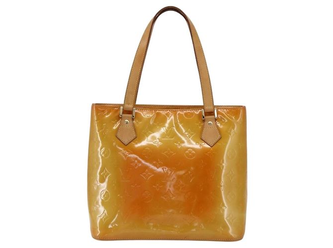 LOUIS VUITTON Borsa a Mano Houston Monogram Vernis Gialla M91121 LV Auth ka2056 Giallo - vista 13
