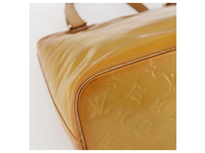 LOUIS VUITTON Borsa a Mano Houston Monogram Vernis Gialla M91121 LV Auth ka2056 Giallo - vista 14