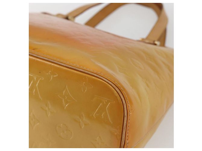 LOUIS VUITTON Borsa a Mano Houston Monogram Vernis Gialla M91121 LV Auth ka2056 Giallo - vista 15