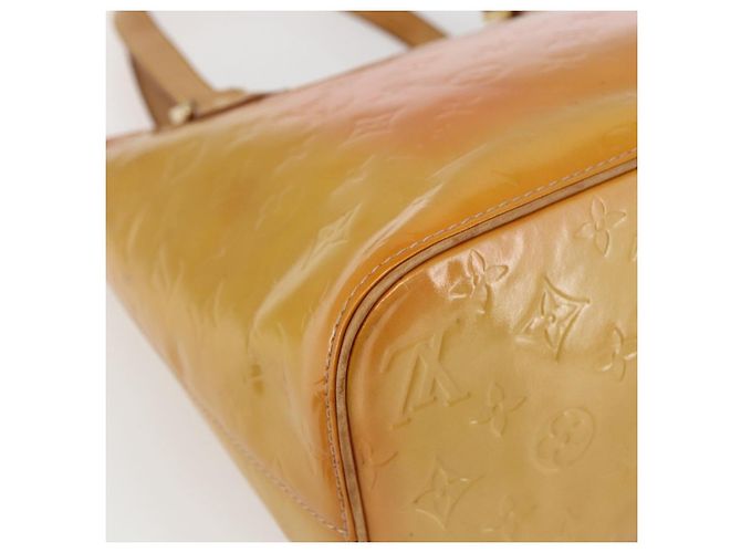 LOUIS VUITTON Borsa a Mano Houston Monogram Vernis Gialla M91121 LV Auth ka2056 Giallo - vista 16