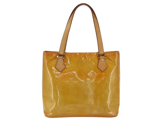 LOUIS VUITTON Borsa a Mano Houston Monogram Vernis Gialla M91121 LV Auth ka2056 Giallo - vista 2