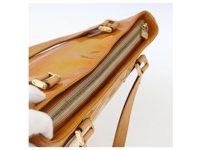 LOUIS VUITTON Borsa a Mano Houston Monogram Vernis Gialla M91121 LV Auth ka2056 Giallo - vista 6