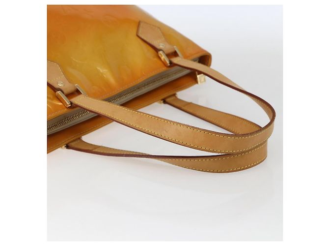 LOUIS VUITTON Borsa a Mano Houston Monogram Vernis Gialla M91121 LV Auth ka2056 Giallo - vista 7
