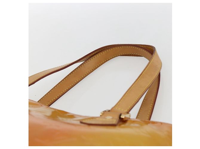 LOUIS VUITTON Borsa a Mano Houston Monogram Vernis Gialla M91121 LV Auth ka2056 Giallo - vista 8