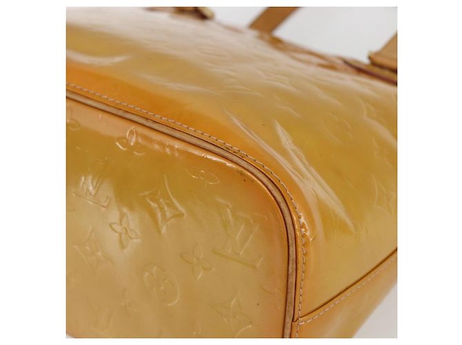 LOUIS VUITTON Borsa a Mano Houston Monogram Vernis Gialla M91121 LV Auth ka2056 Giallo - vista 9