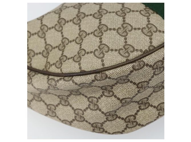 Borsa a Spalla GUCCI GG Supreme Web Sherry Line PVC Beige Rosso Auth 170320 - vista 14