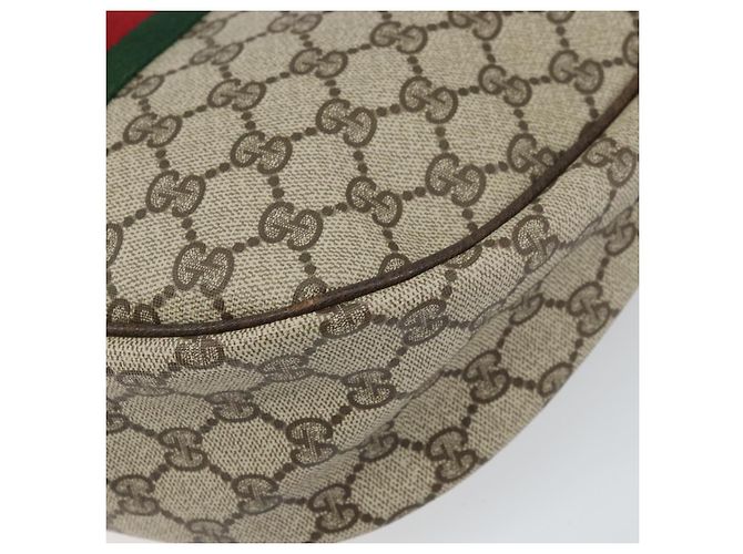 Borsa a Spalla GUCCI GG Supreme Web Sherry Line PVC Beige Rosso Auth 170320 - vista 15