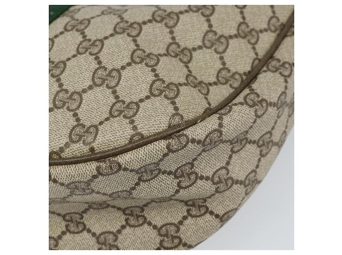 Borsa a Spalla GUCCI GG Supreme Web Sherry Line PVC Beige Rosso Auth 170320 - vista 9
