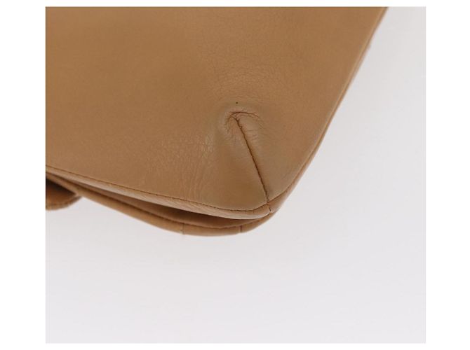 CHANEL Borsa a Spalla Choco Bar 2.55 Pelle Beige Argento CC Auth 169085 - vista 16