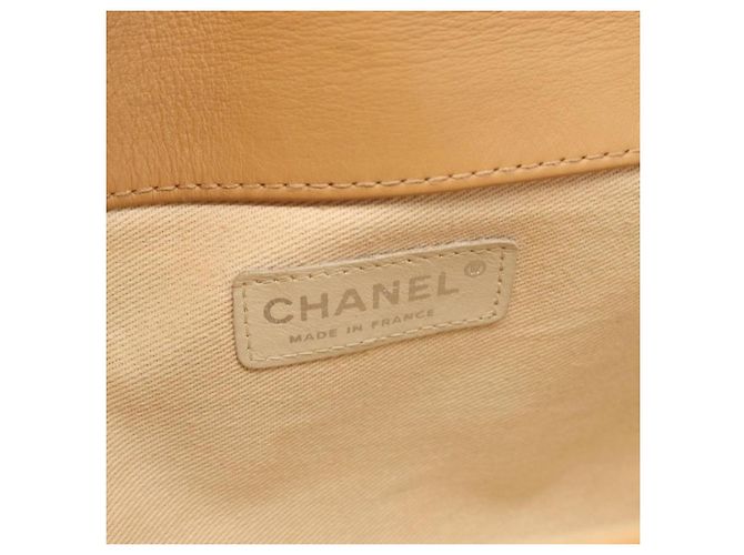 CHANEL Borsa a Spalla Choco Bar 2.55 Pelle Beige Argento CC Auth 169085 - vista 21