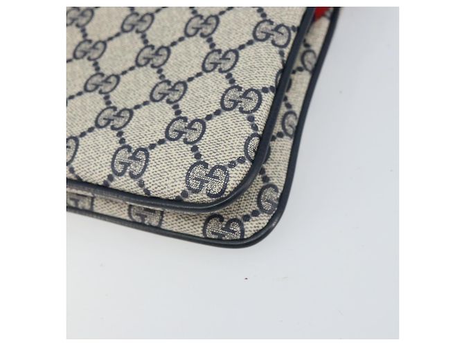 Borsa a Spalla Gucci GG Supreme Sherry Line PVC Blu Navy Oro 904 02 035 Auth gh1666 D'oro - vista 14