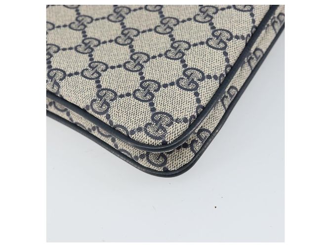 Borsa a Spalla Gucci GG Supreme Sherry Line PVC Blu Navy Oro 904 02 035 Auth gh1666 D'oro - vista 17