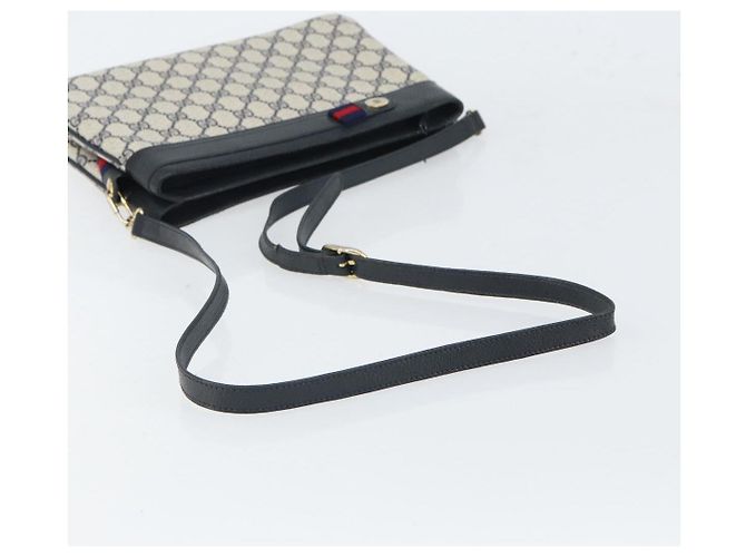 Borsa a Spalla Gucci GG Supreme Sherry Line PVC Blu Navy Oro 904 02 035 Auth gh1666 D'oro - vista 7