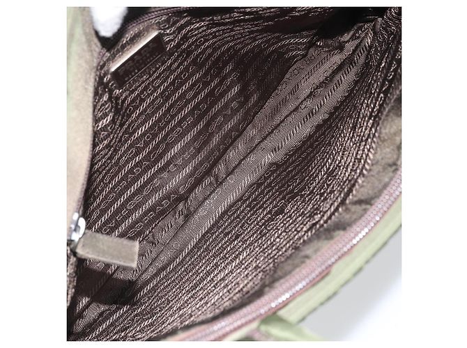 PRADA Borsa a mano in nylon verde argento Auth 170503 - vista 11