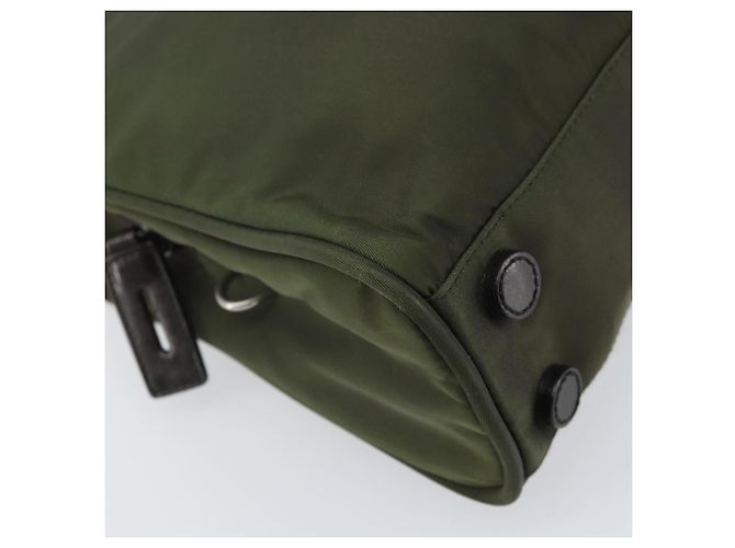 PRADA Borsa a mano in nylon verde argento Auth 170503 - vista 14