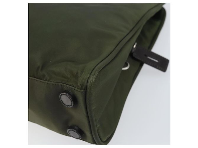 PRADA Borsa a mano in nylon verde argento Auth 170503 - vista 15