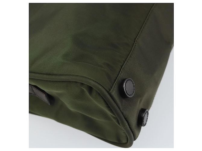 PRADA Borsa a mano in nylon verde argento Auth 170503 - vista 16