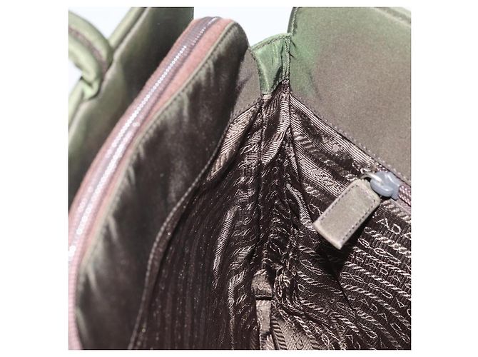 PRADA Borsa a mano in nylon verde argento Auth 170503 - vista 19