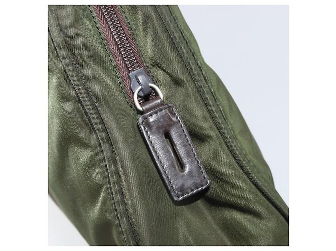 PRADA Borsa a mano in nylon verde argento Auth 170503 - vista 22