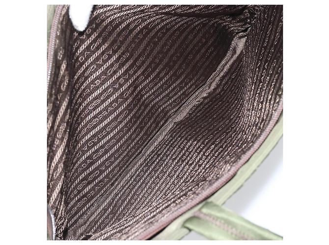 PRADA Borsa a mano in nylon verde argento Auth 170503 - vista 23