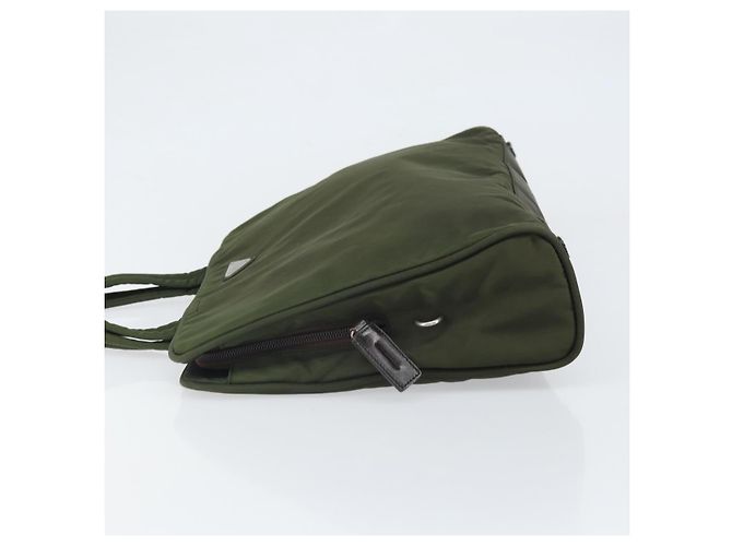 PRADA Borsa a mano in nylon verde argento Auth 170503 - vista 4