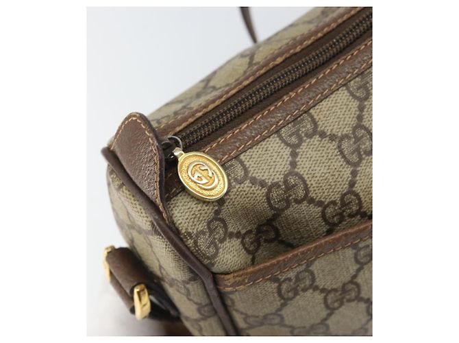 Borsa Sherry Line GG Supreme Web di GUCCI in PVC beige e oro 89 02 077 Auth ka2041 D'oro - vista 10
