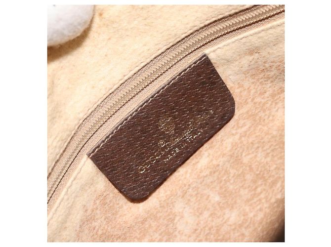 Borsa Sherry Line GG Supreme Web di GUCCI in PVC beige e oro 89 02 077 Auth ka2041 D'oro - vista 18