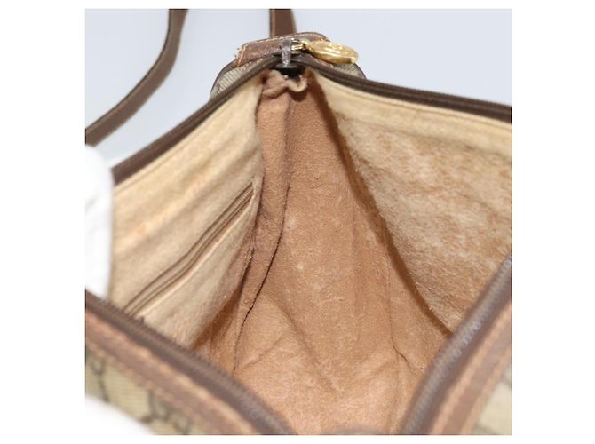 Borsa Sherry Line GG Supreme Web di GUCCI in PVC beige e oro 89 02 077 Auth ka2041 D'oro - vista 19