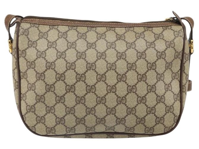 Borsa Sherry Line GG Supreme Web di GUCCI in PVC beige e oro 89 02 077 Auth ka2041 D'oro - vista 2