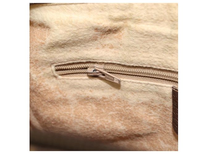 Borsa Sherry Line GG Supreme Web di GUCCI in PVC beige e oro 89 02 077 Auth ka2041 D'oro - vista 21