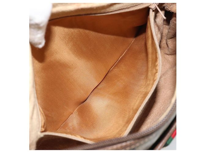 Borsa Sherry Line GG Supreme Web di GUCCI in PVC beige e oro 89 02 077 Auth ka2041 D'oro - vista 22