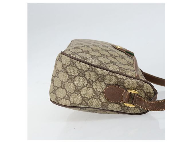 Borsa Sherry Line GG Supreme Web di GUCCI in PVC beige e oro 89 02 077 Auth ka2041 D'oro - vista 3