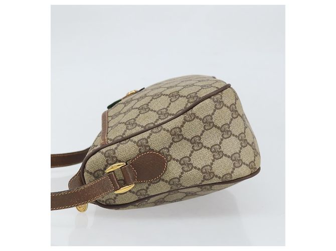 Borsa Sherry Line GG Supreme Web di GUCCI in PVC beige e oro 89 02 077 Auth ka2041 D'oro - vista 4
