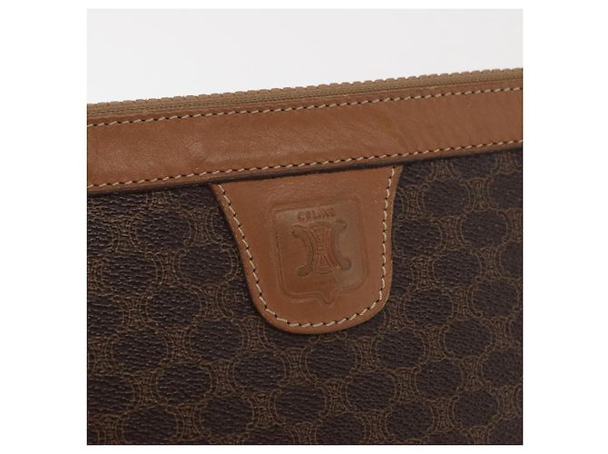 Céline Clutch in tela Macadam CELINE in pelle PVC marrone oro Auth 170341 D'oro - vista 10