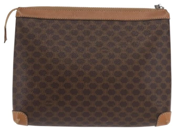 Céline Clutch in tela Macadam CELINE in pelle PVC marrone oro Auth 170341 D'oro - vista 2