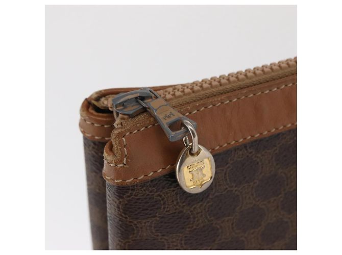 Céline Clutch in tela Macadam CELINE in pelle PVC marrone oro Auth 170341 D'oro - vista 9