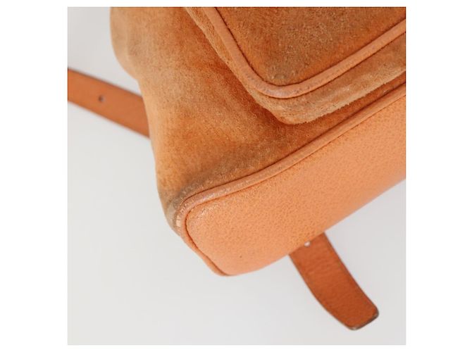 Zaino in suede Gucci Bamboo arancione oro Auth 169373 D'oro - vista 17