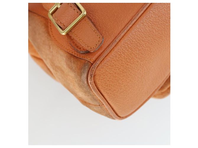Zaino in suede Gucci Bamboo arancione oro Auth 169373 D'oro - vista 18