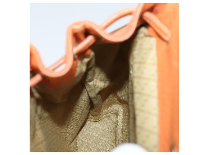 Zaino in suede Gucci Bamboo arancione oro Auth 169373 D'oro - vista 22