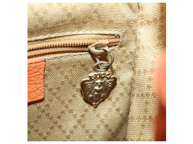 Zaino in suede Gucci Bamboo arancione oro Auth 169373 D'oro - vista 24