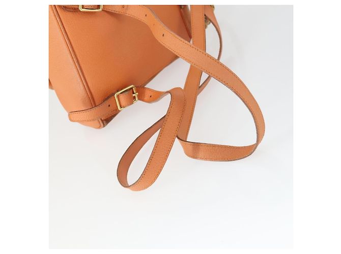 Zaino in suede Gucci Bamboo arancione oro Auth 169373 D'oro - vista 8