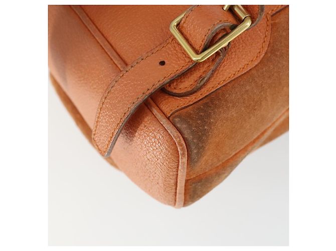 Zaino in suede Gucci Bamboo arancione oro Auth 169373 D'oro - vista 9