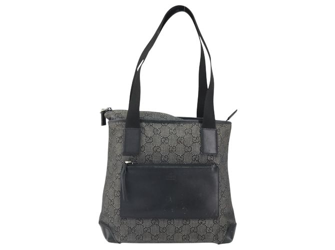 GUCCI GG Canvas Tote Bag Schwarz Silber 28893 Auth 170369 - Ansicht 13