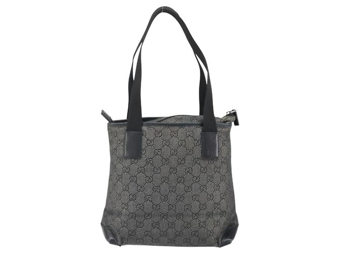 GUCCI GG Canvas Tote Bag Schwarz Silber 28893 Auth 170369 - Ansicht 2