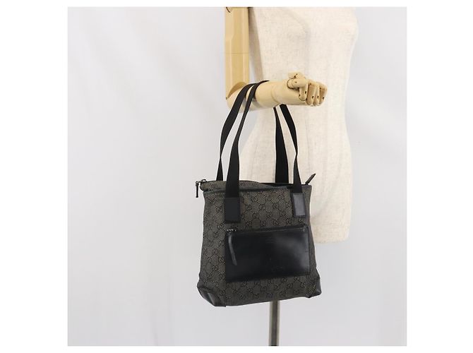 GUCCI GG Canvas Tote Bag Schwarz Silber 28893 Auth 170369 - Ansicht 25