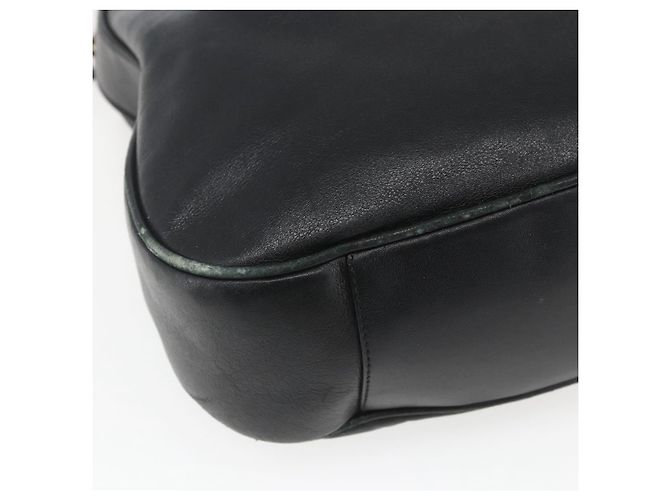 Borsa a Spalla in Pelle Gucci Bamboo 2way Nera Oro 001 1577 Auth 167922 Nero D'oro - vista 16